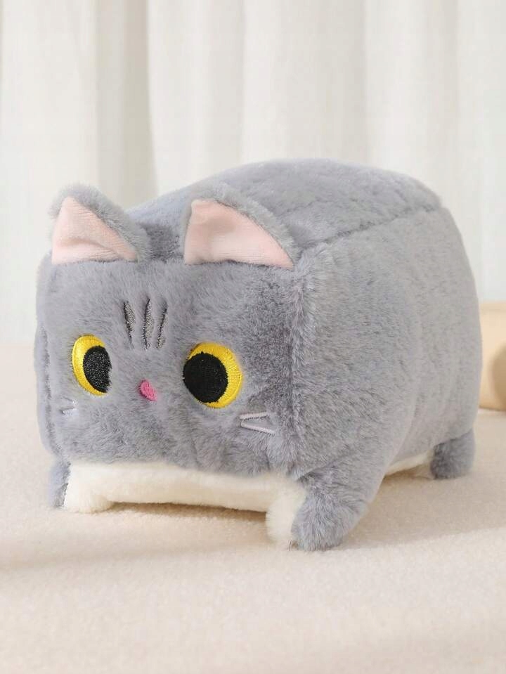MASKOTKA *KWADRATOWY KOTEK* 20 CM SZARY KOT PLUSZOWY PODUSZKA PLUSZAK - obrazek 2