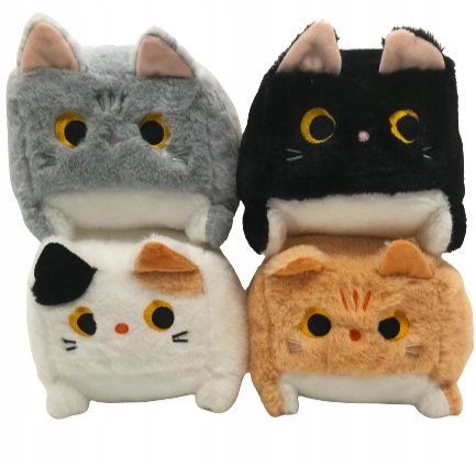 MASKOTKA *KWADRATOWY KOTEK* 20 CM SZARY KOT PLUSZOWY PODUSZKA PLUSZAK - obrazek 8