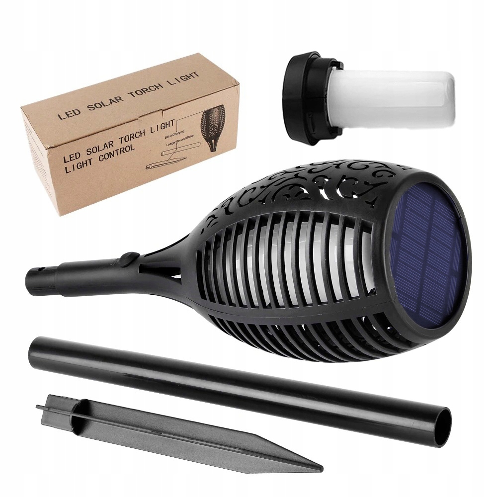 LAMPA SOLARNA OGRODOWA POCHODNIA 4 SZT. - EFEKT PŁOMIENIA WBIJANA OZDOBNA - obrazek 3