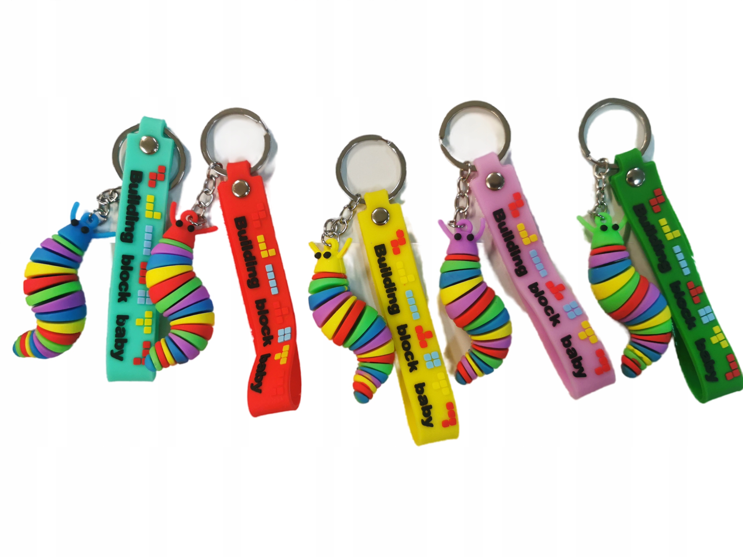 BRELOK BRELOCZEK ŚLIMAK SENSORYCZNY GĄSIENICA SENSORYCZNA DO KLUCZY - obrazek 2