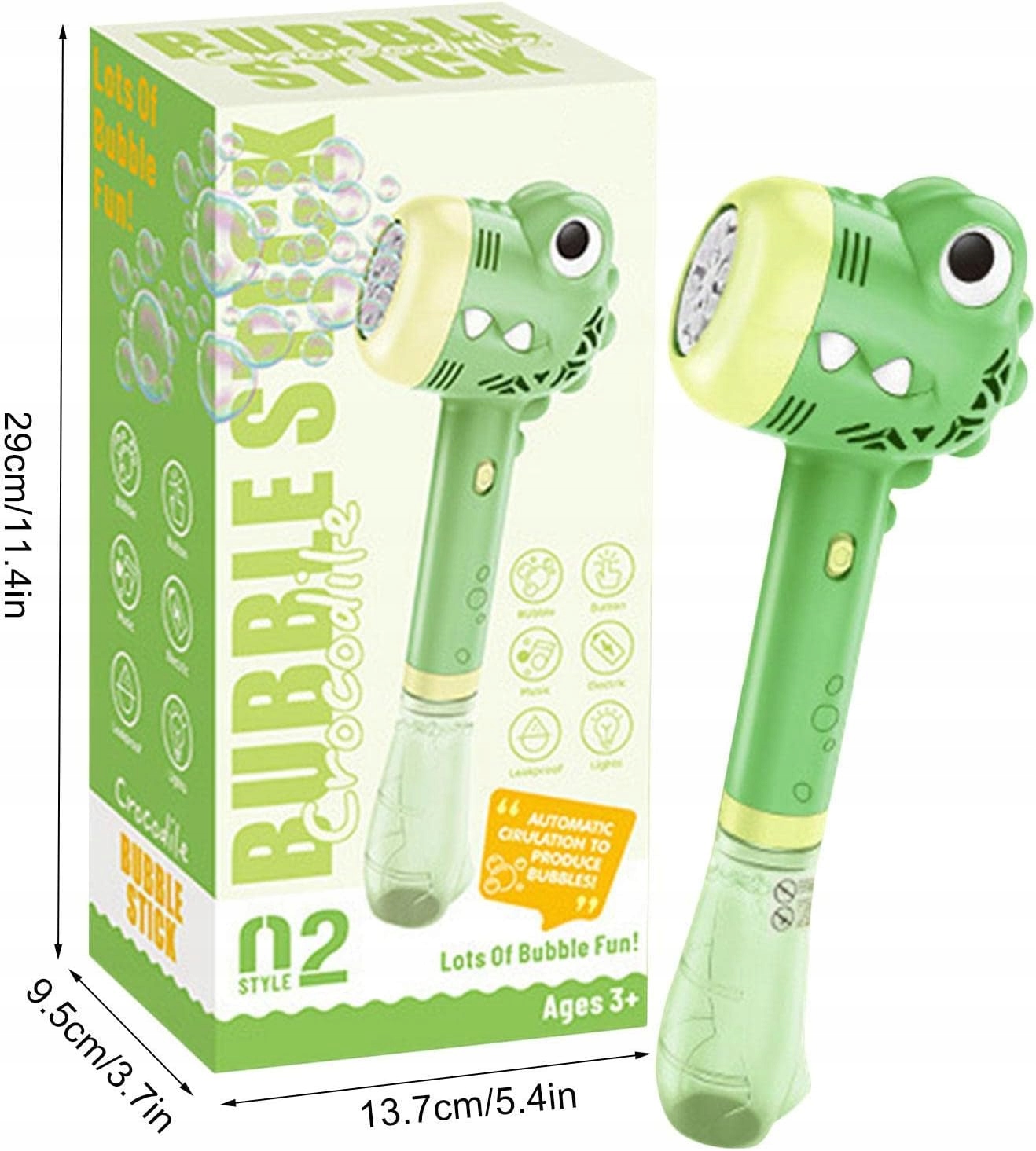 Maszyna do baniek mydlanych, Automatyczna dmuchawa KROKODYL ŚWIATŁO DŹWIĘK - obrazek 2
