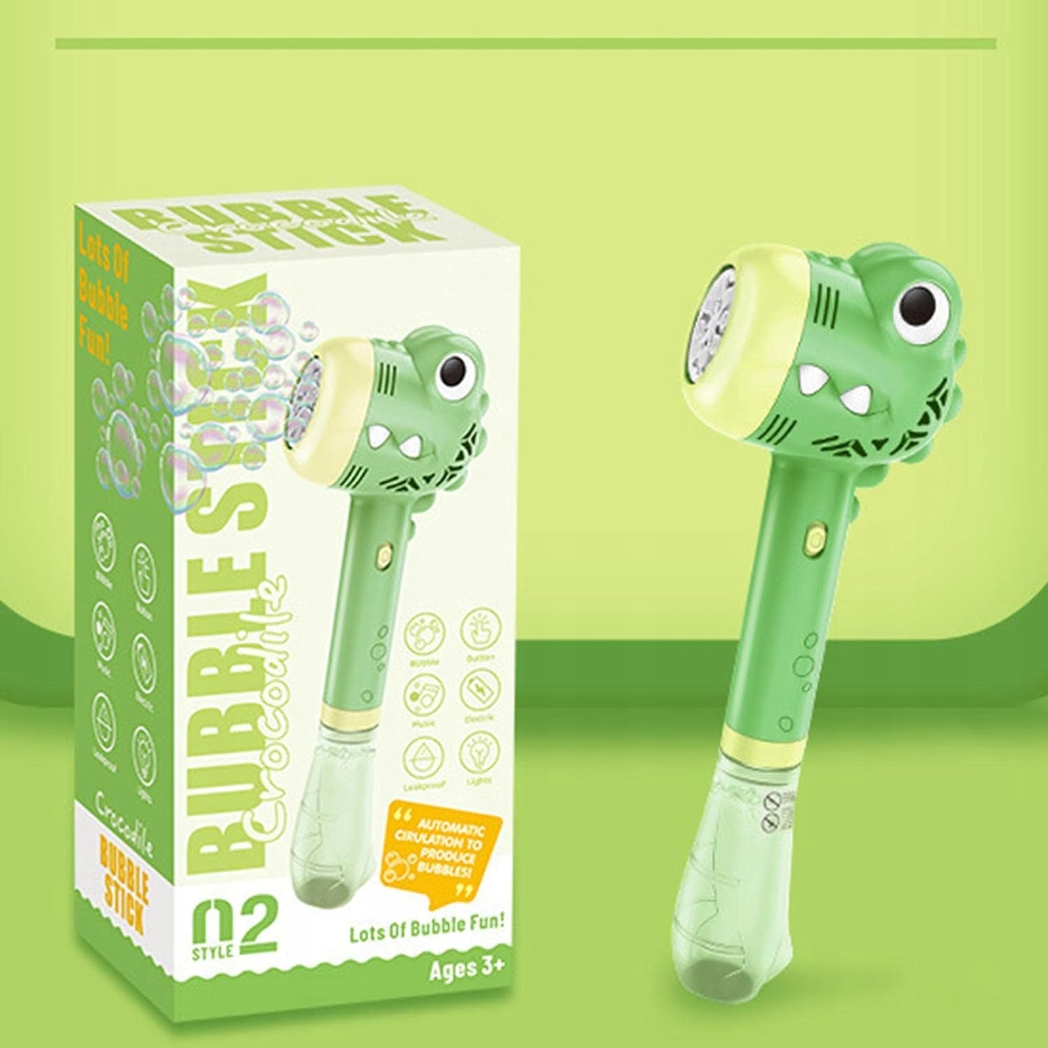 Maszyna do baniek mydlanych, Automatyczna dmuchawa KROKODYL ŚWIATŁO DŹWIĘK - obrazek 3