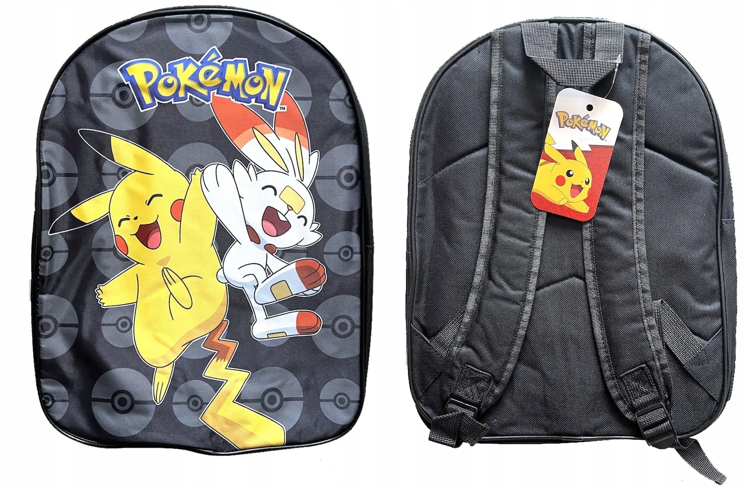 Plecak szkolny przedszkolny jednokomorow Pokemon PIKACHU SCORBUNNY ORYGINAŁ - obrazek 2