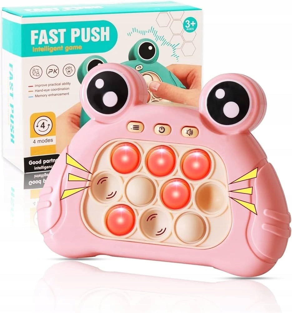 Gra zręcznościowa Pop It Fast Push - Różowa Żabka - obrazek 5